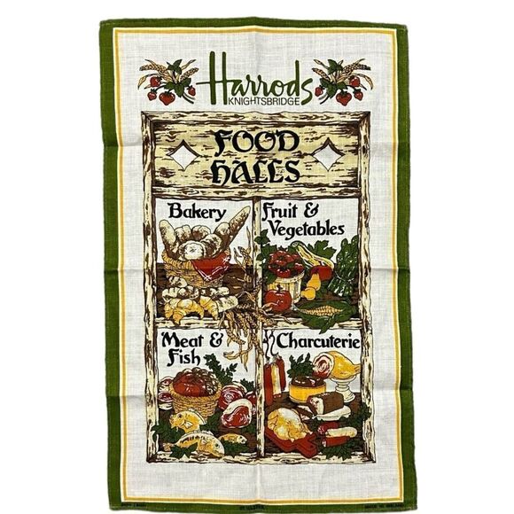 Vintage Harrods Knightsbridge Irish Linen Cloth Tapestry Made in Ireland 18x29 - Picture 1 of 6